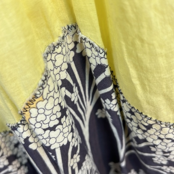 Ryu Boho Yellow Shift Above Knee Sleeveless Cotton Mini Dress hand-Embroidered - Picture 6 of 15